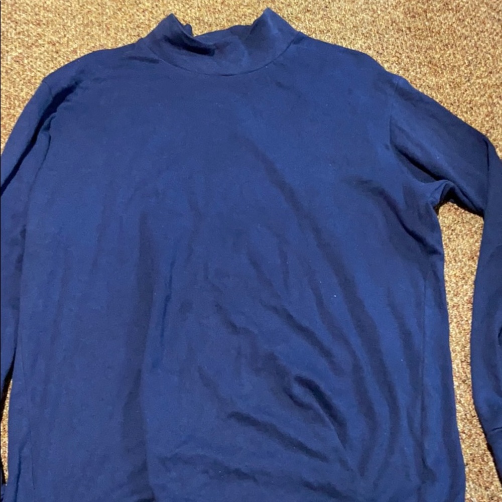 Mens Uniqlo high neck soft touch long sleeve-shirt